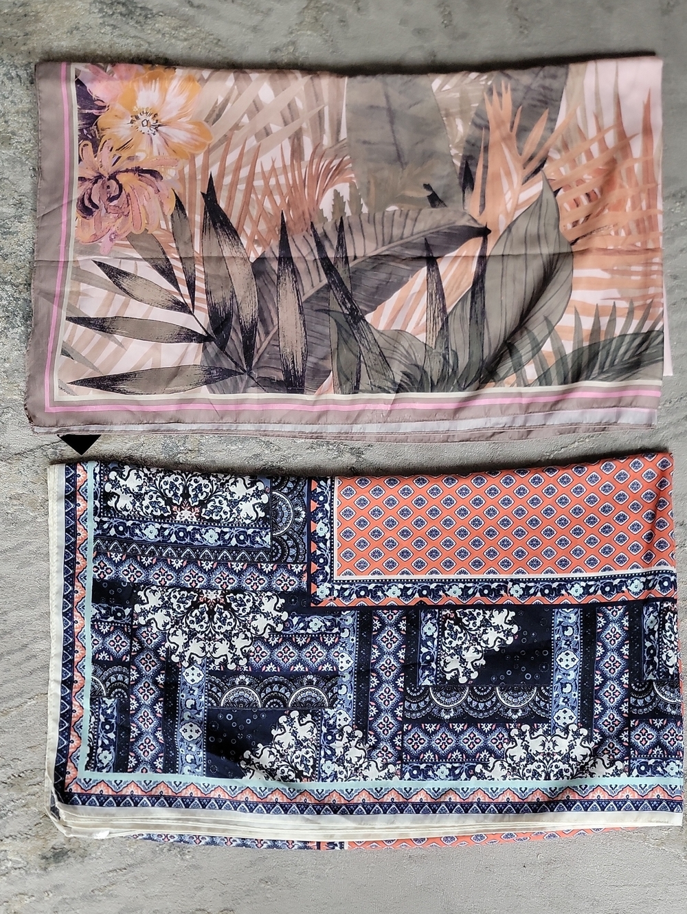 H&M Pink Tropical and Navy Printed Swim Sarongs - Set of 2